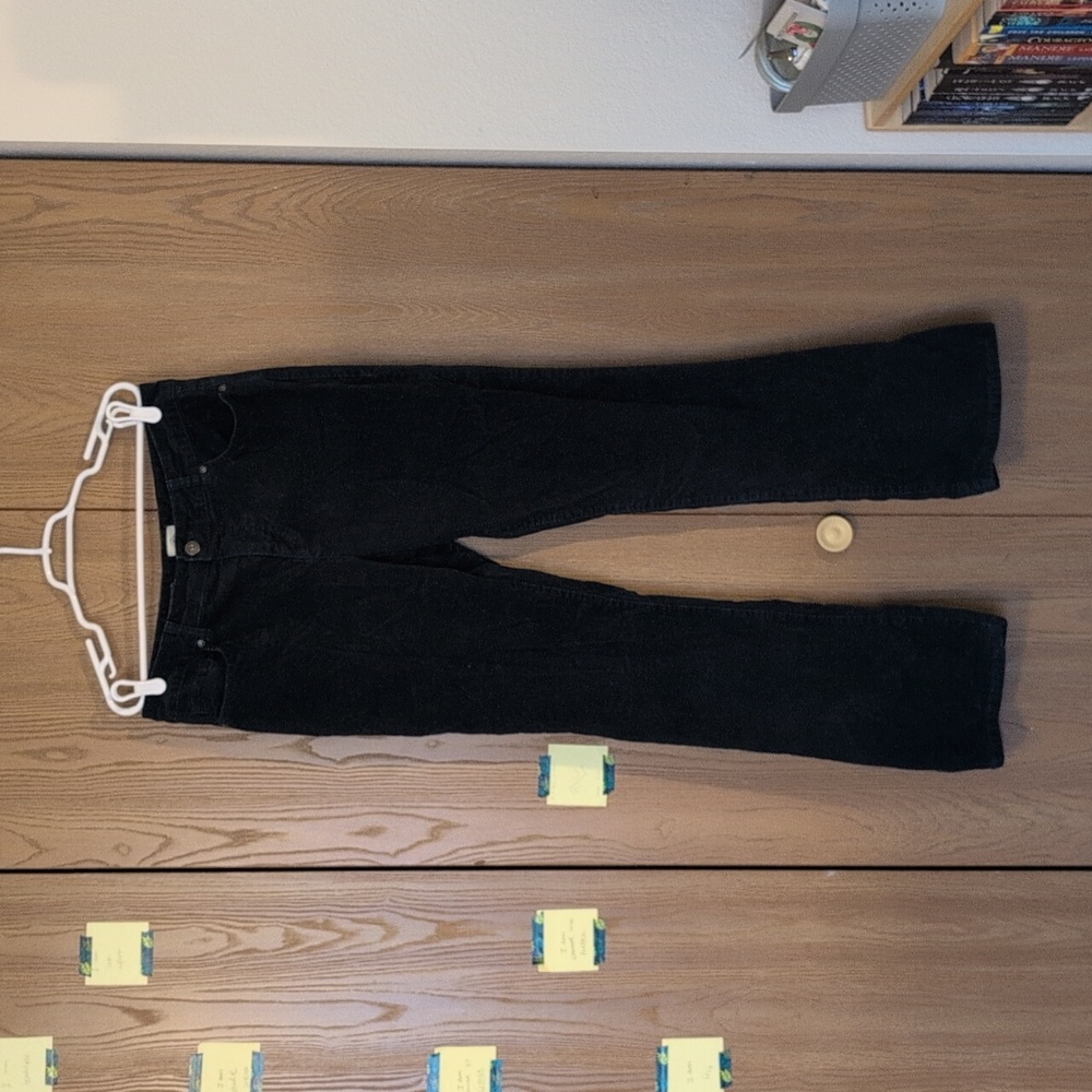 Blue bootcut corduroy pants